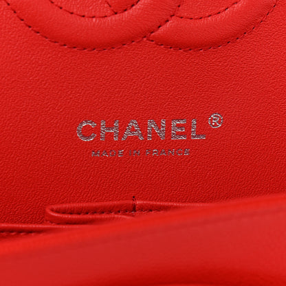Chanel Caviar Chevron Quilted Medium Double Flap Red 6 of 10