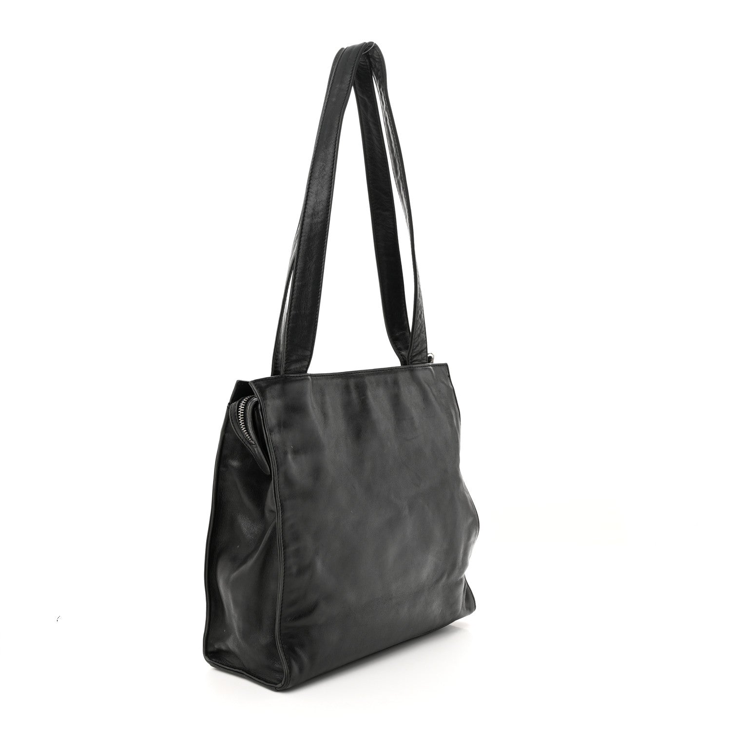 Chanel Lambskin CC Stitched Logo Tote Black 3 of 12