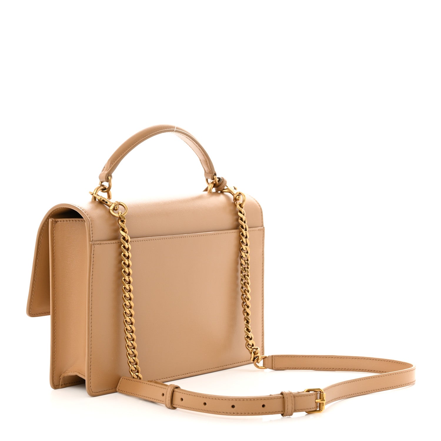 Saint Laurent Smooth Calfskin Medium Monogram Sunset Satchel Beige 3 of 10