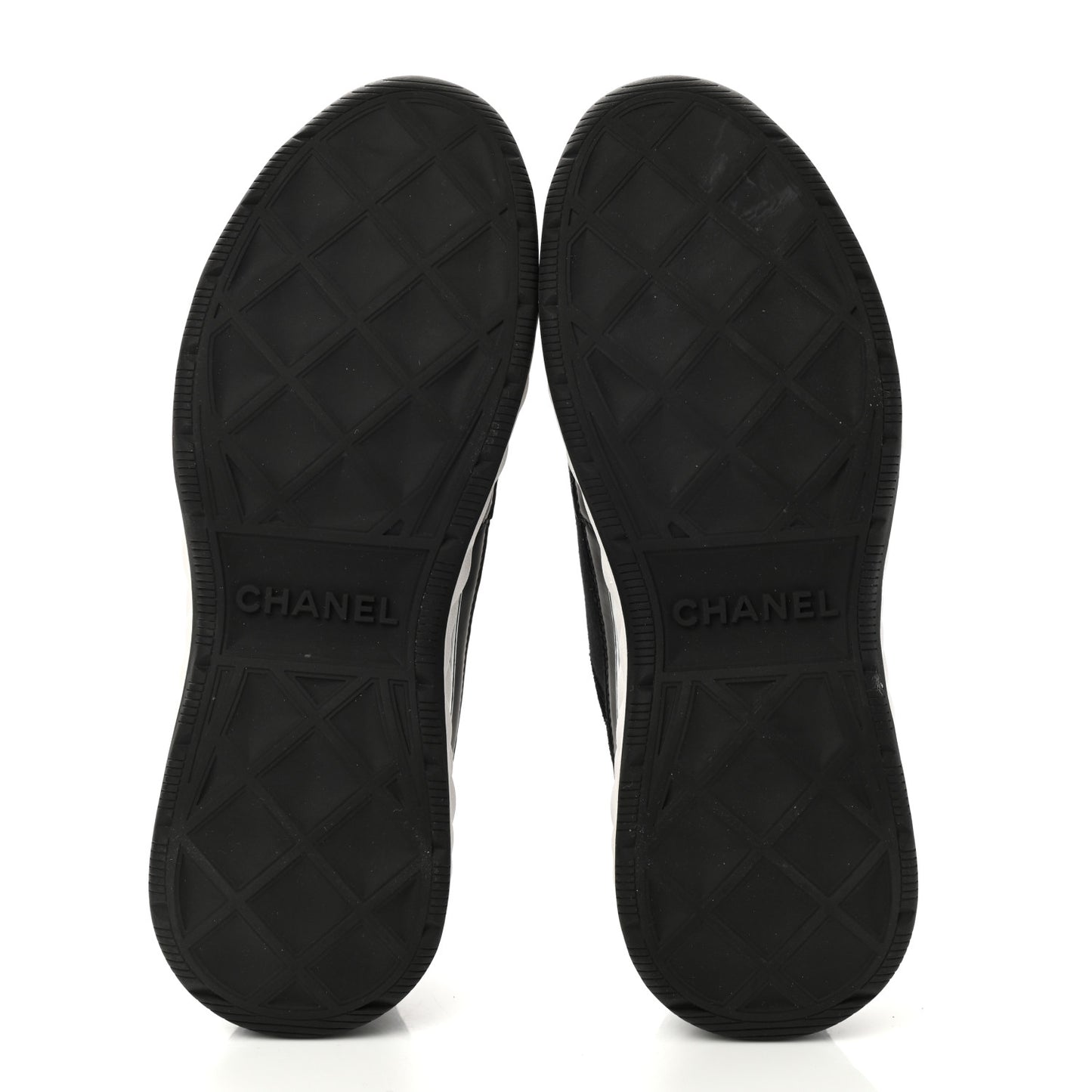 Velvet Calfskin Mixed Fibers CC Sneakers 37.5 Black