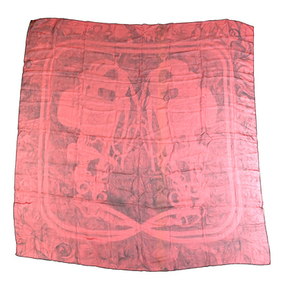 Hermes Silk Mousseline Brides De Gala En Finesse Shawl 140 Rose Indien Black 1 of 4