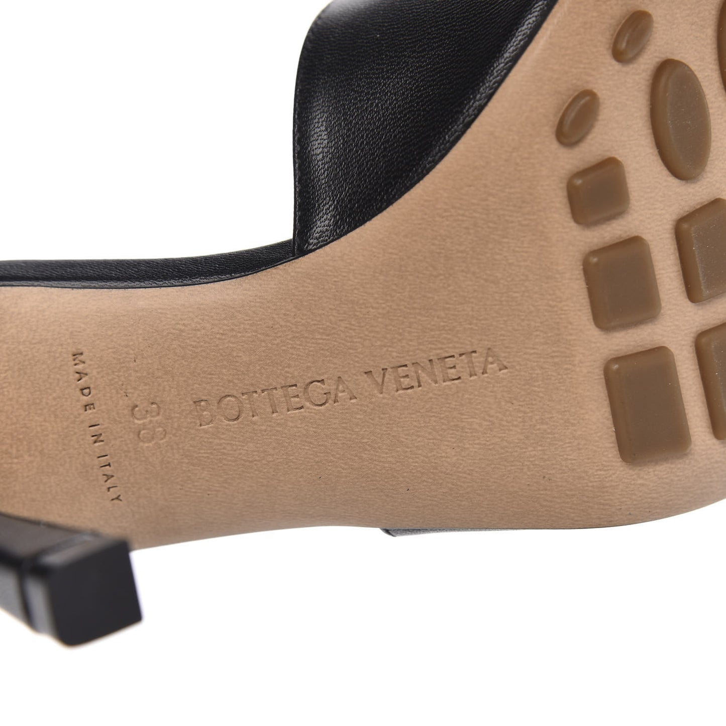 Lambskin Stretch Mule Sandals 38 Black