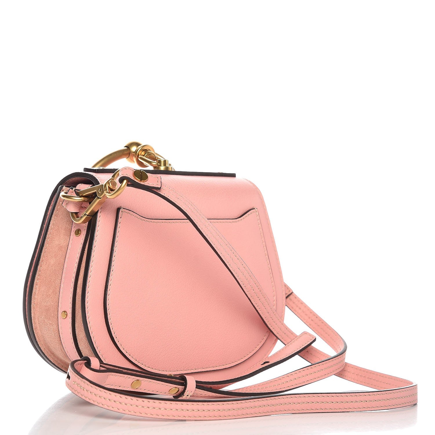 Chloe Calfskin Suede Small Nile Bracelet Bag Washed Pink 3 of 7