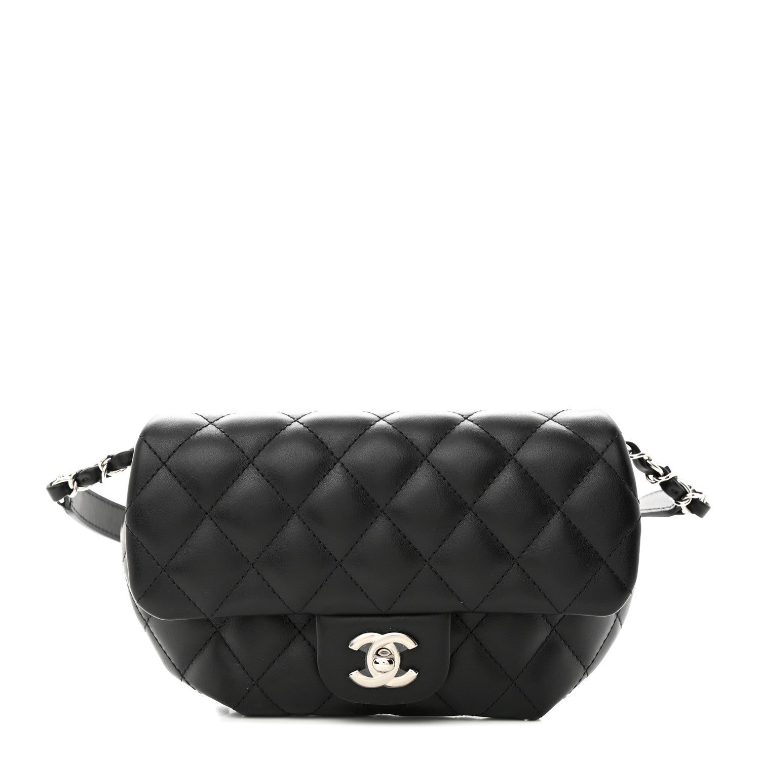 Chanel Calfskin Quilted CC Uniform Flap Belt Bag Black 1 of 10