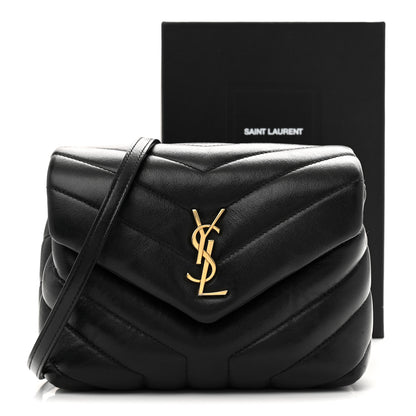 Saint Laurent Calfskin Y Quilted Monogram Toy Loulou Crossbody Bag Black 11 of 11