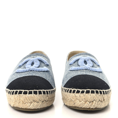 Chanel Denim CC Espadrilles 37 Blue Black 3 of 10