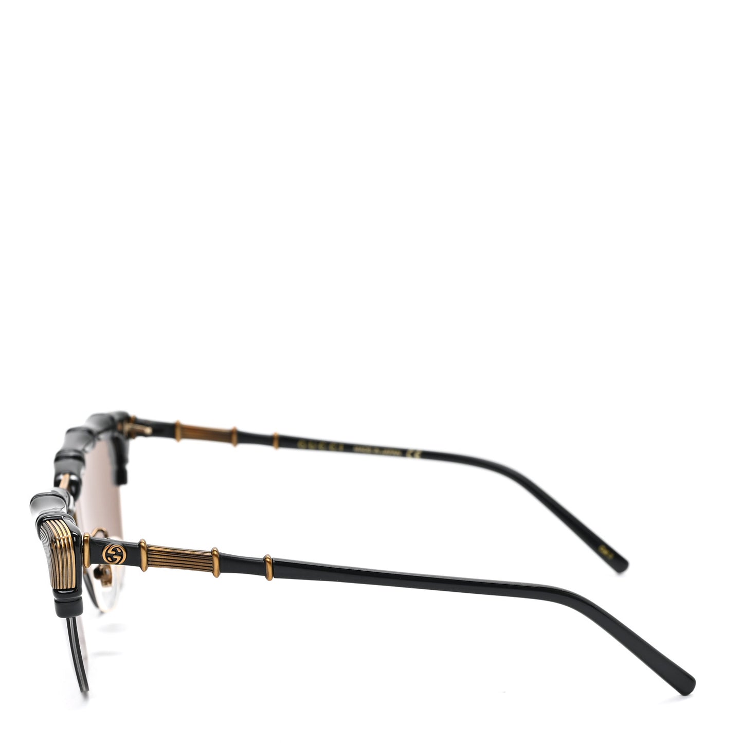 Acetate Metal Bamboo Sunglasses GG660S Black Brown