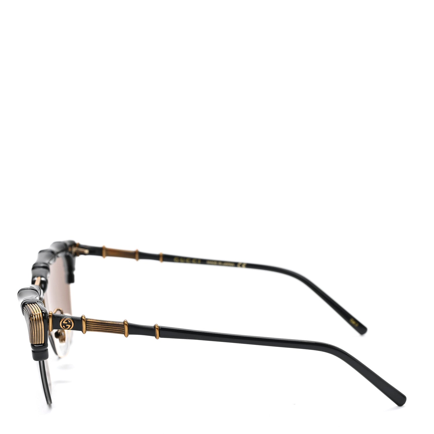 Gucci Acetate Metal Bamboo Sunglasses GG660S Black Brown 3 of 6