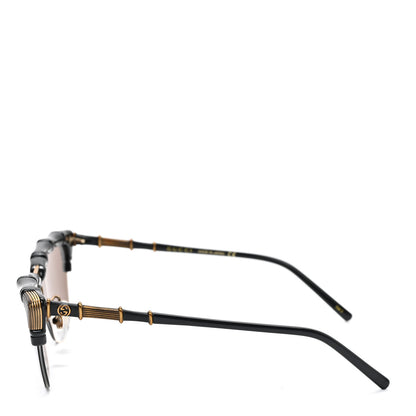 Gucci Acetate Metal Bamboo Sunglasses GG660S Black Brown 3 of 6