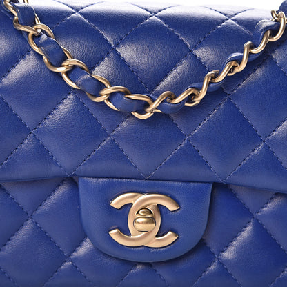 Chanel Lambskin Quilted Mini Rectangular Flap Royal Blue 16 of 17