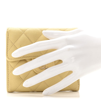 Chanel Caviar Quilted Compact Flap Wallet Yellow 2 of 11