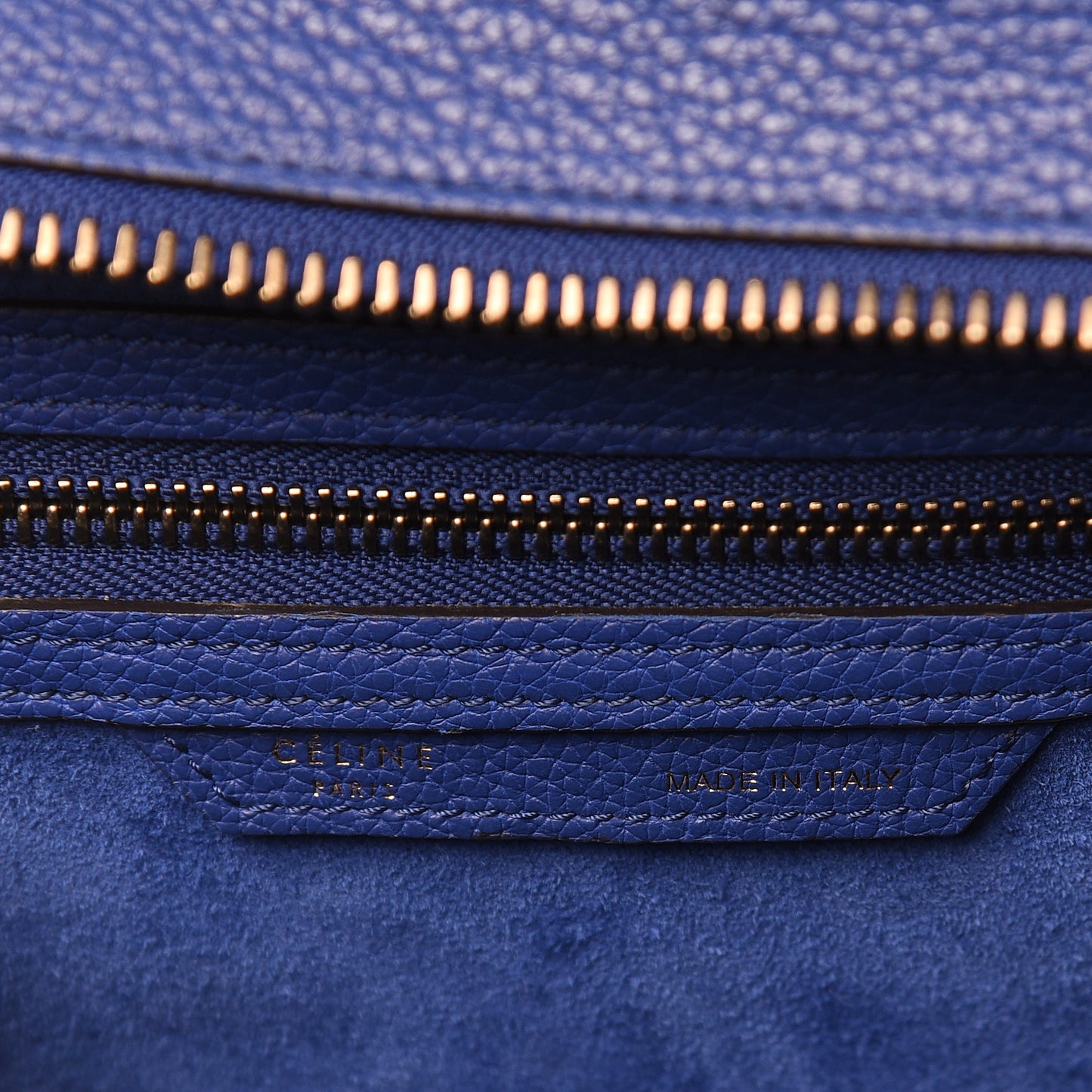 Drummed Calfskin Micro Luggage Indigo