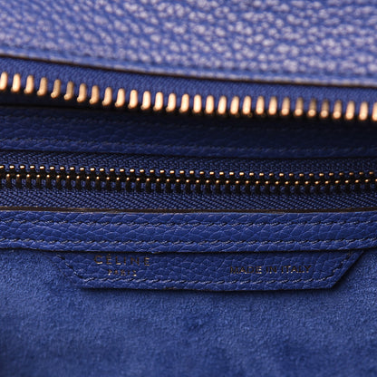 Celine Drummed Calfskin Micro Luggage Indigo 6 of 11
