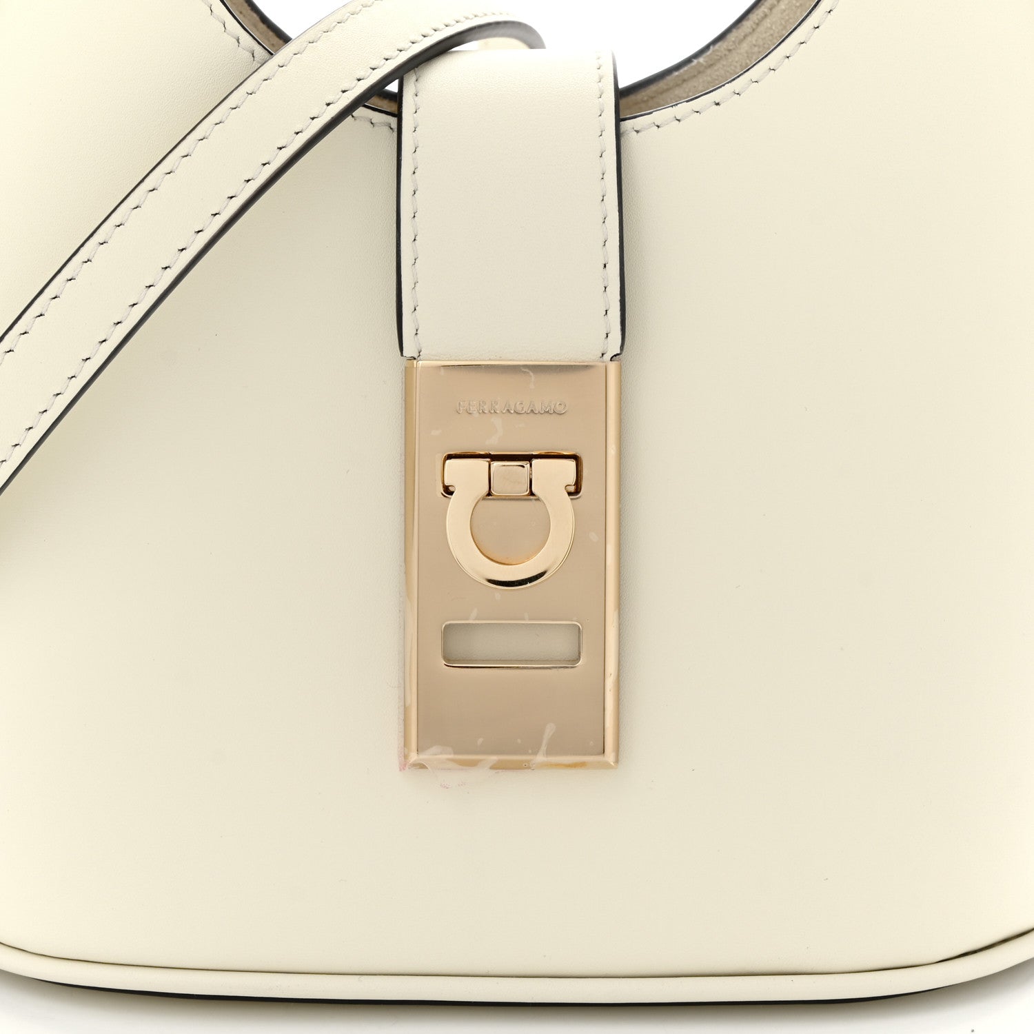 Salvatore Ferragamo Soft Calfskin Mini Gancini Hobo Mascarpone 7 of 9