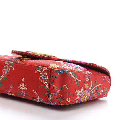 Gucci Jacquard Matelasse Floral Medium GG Marmont Shoulder Bag Red 11 of 15