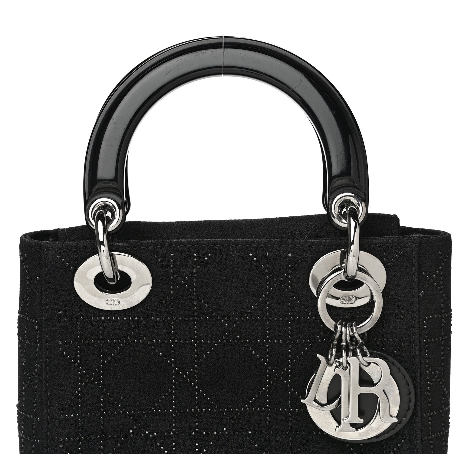 Christian Dior Canvas Studded Cannage Mini Lady Dior Black 11 of 18