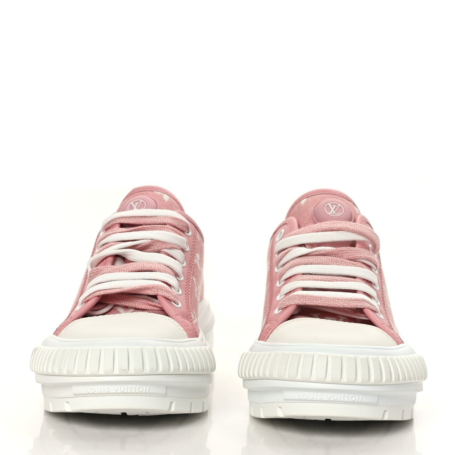 Denim Monogram Squad Sneakers 37 Pink