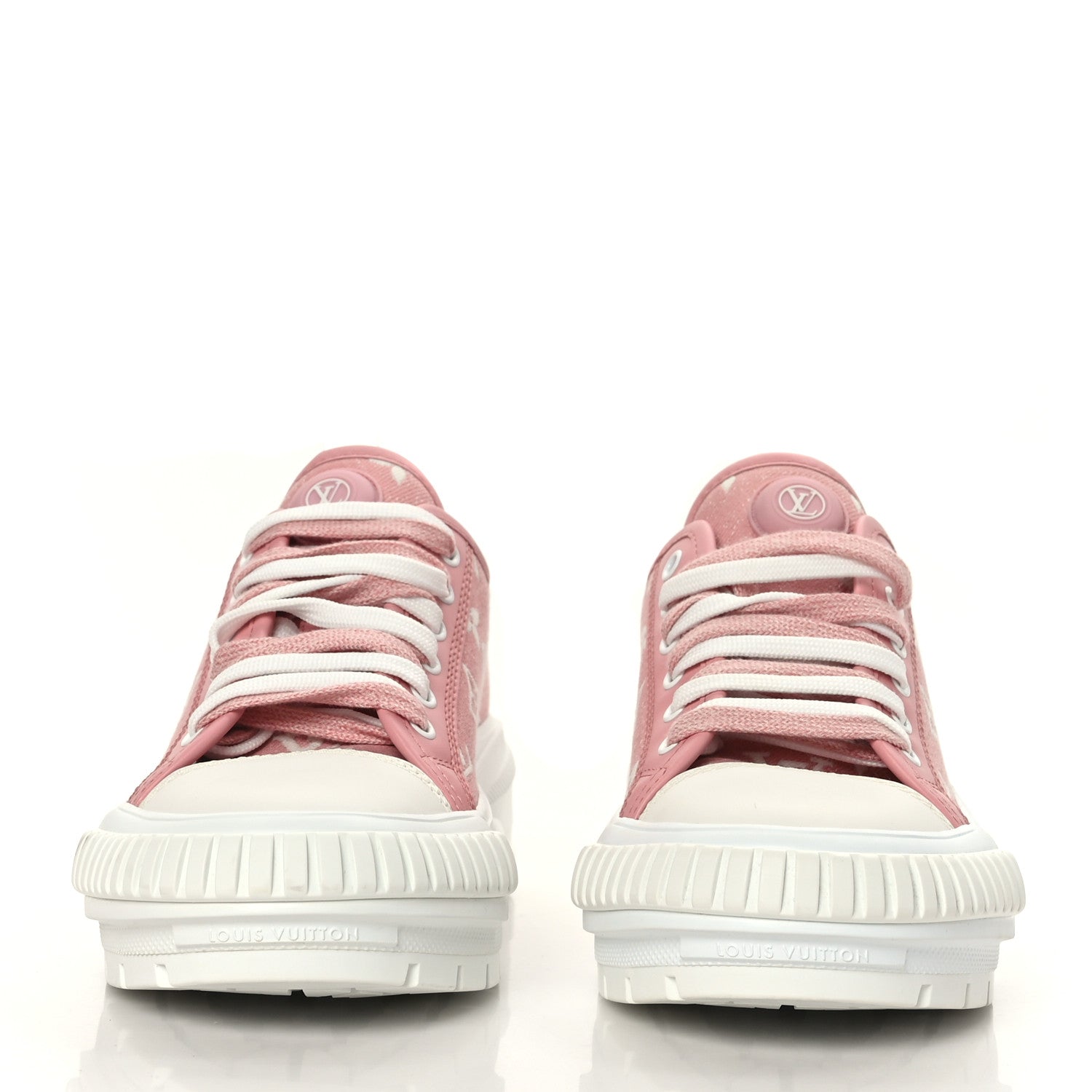Louis Vuitton Denim Monogram Squad Sneakers 37 Pink 2 of 8