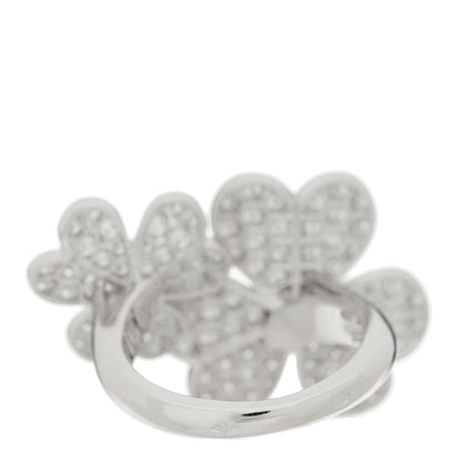 Van Cleef & Arpels 18K White Gold Diamond Frivole Between The Finger Pave Ring 54 7 3 of 5