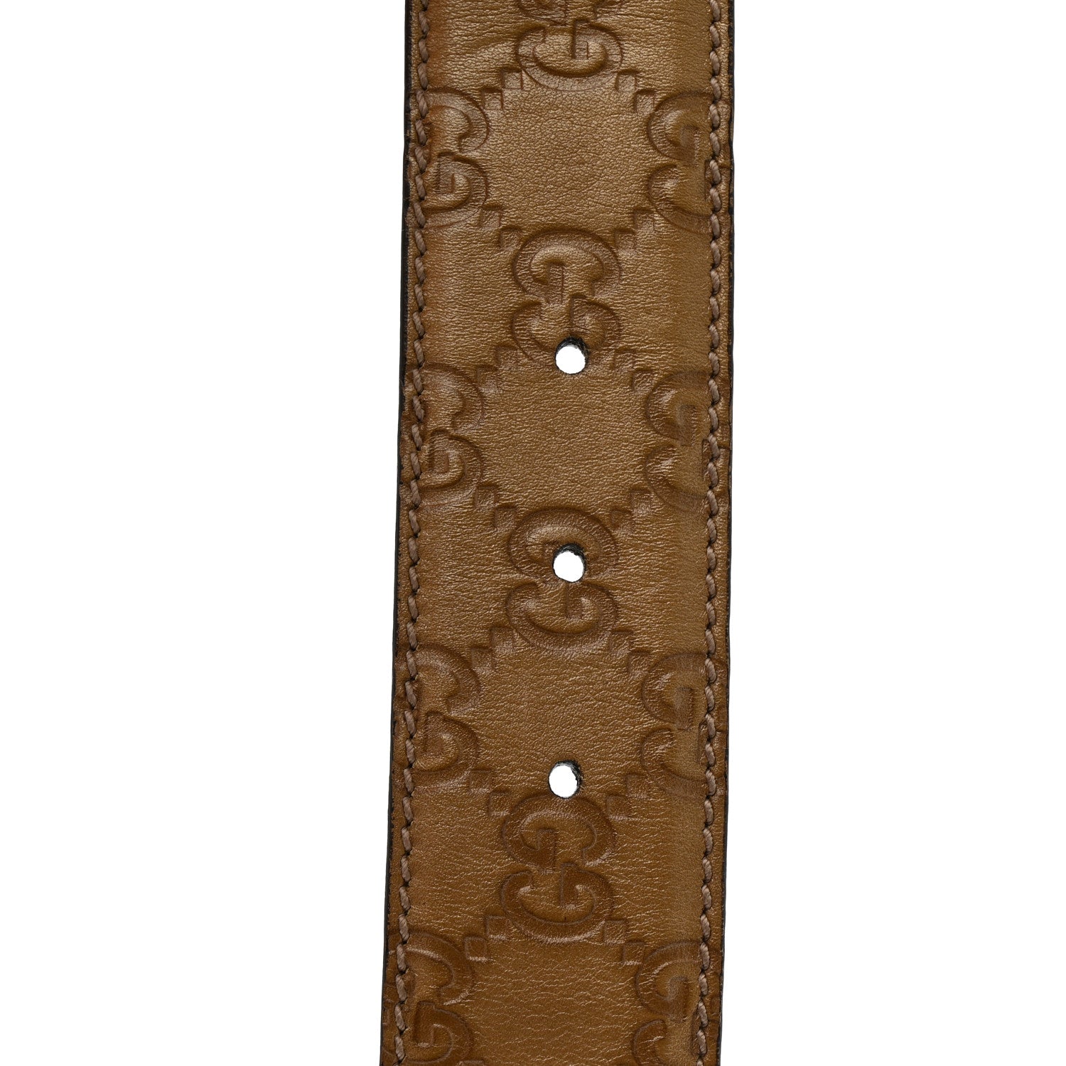 Gucci Metallic Guccissima Signature Interlocking G 40mm Belt 80 32 Cognac Brown 4 of 5