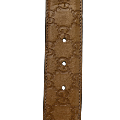 Gucci Metallic Guccissima Signature Interlocking G 40mm Belt 80 32 Cognac Brown 4 of 5