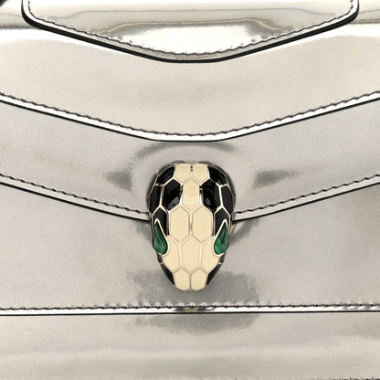 Bulgari Metallic Calfskin Serpenti Forever Crossbody Bag Silver 8 of 12