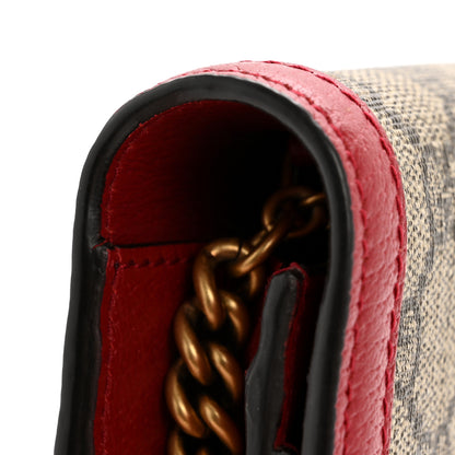Gucci GG Supreme Monogram Web Queen Margaret Chain Wallet Red 11 of 11