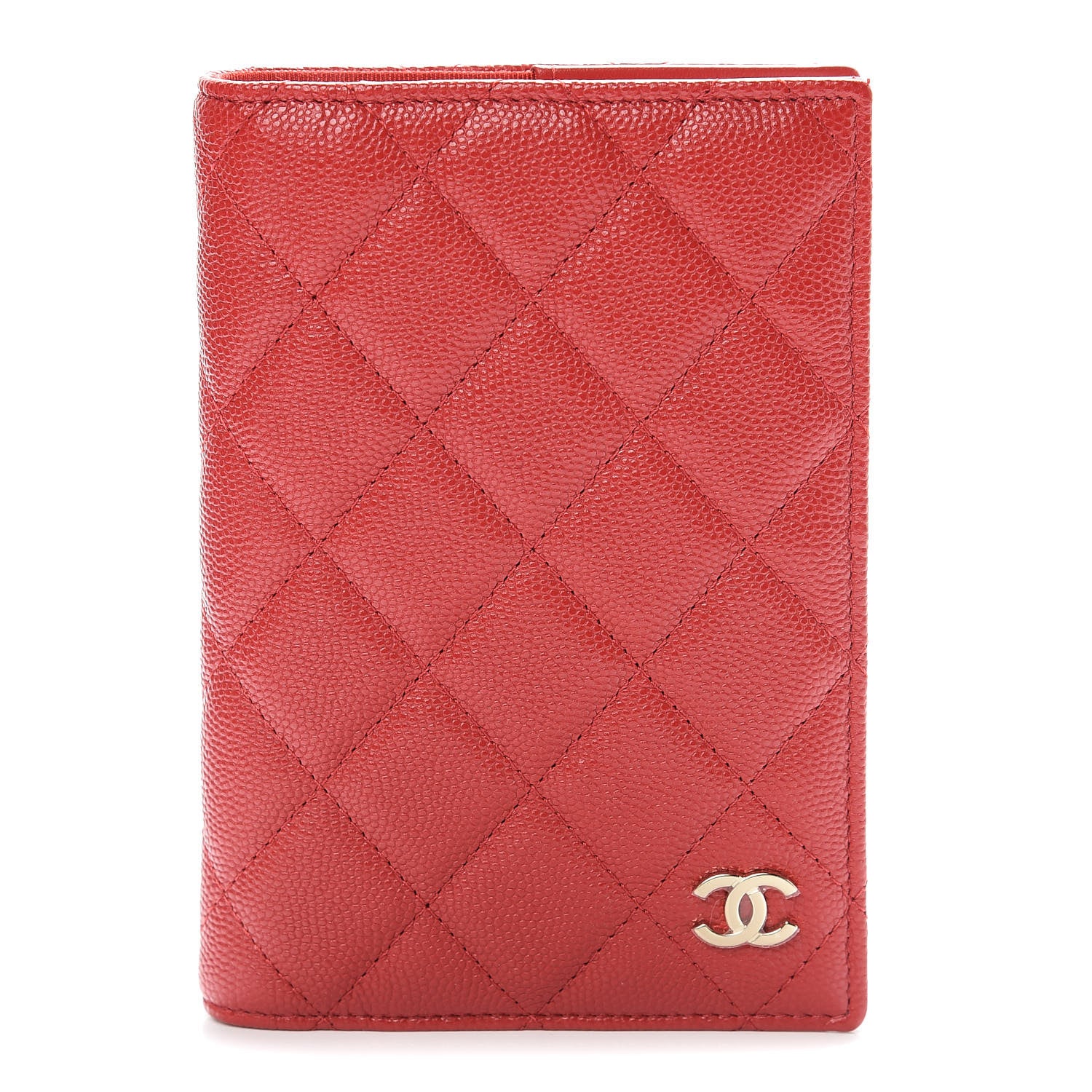 Chanel Caviar Quilted Passport Holder Red 1 of 8