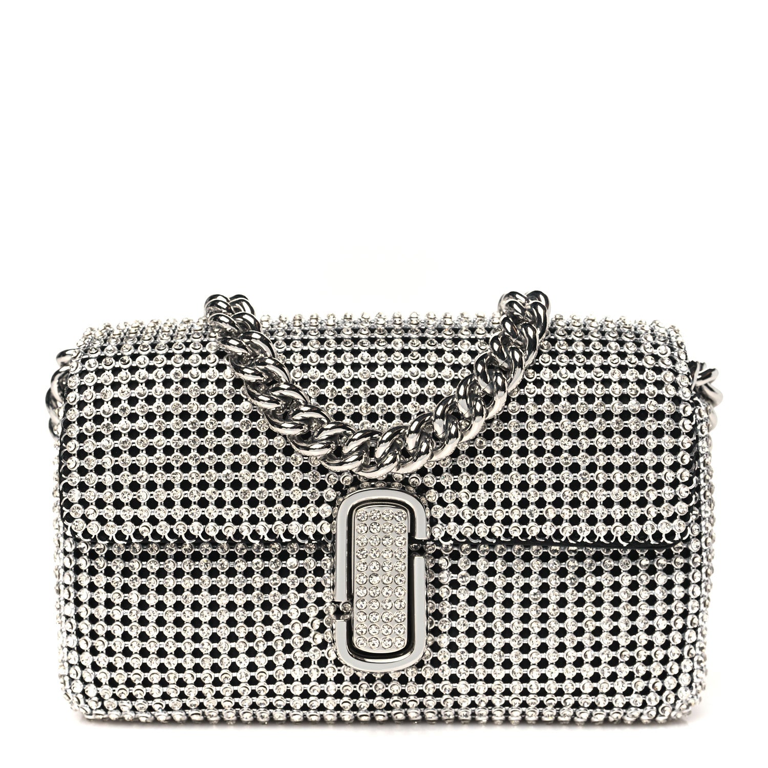 Marc Jacobs The Rhinestone J Marc Mini Shoulder Bag Silver 1679032