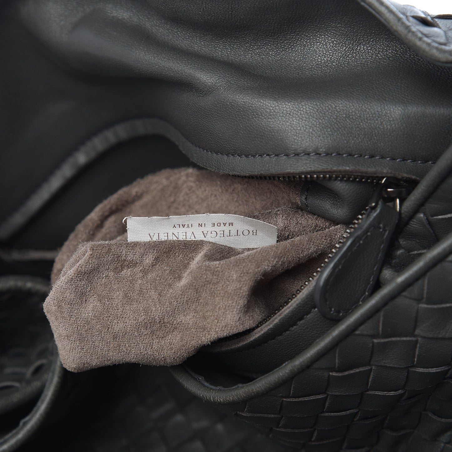 Nappa Intrecciato Parachute Bag Light Grey