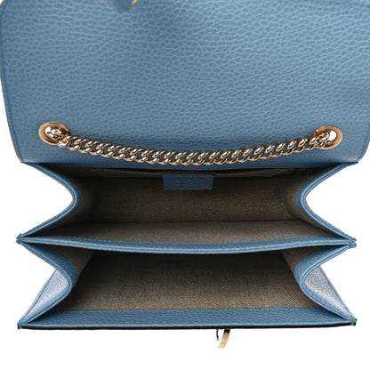 Gucci Dollar Calfskin Small Interlocking G Shoulder Bag Mineral Blue 5 of 11