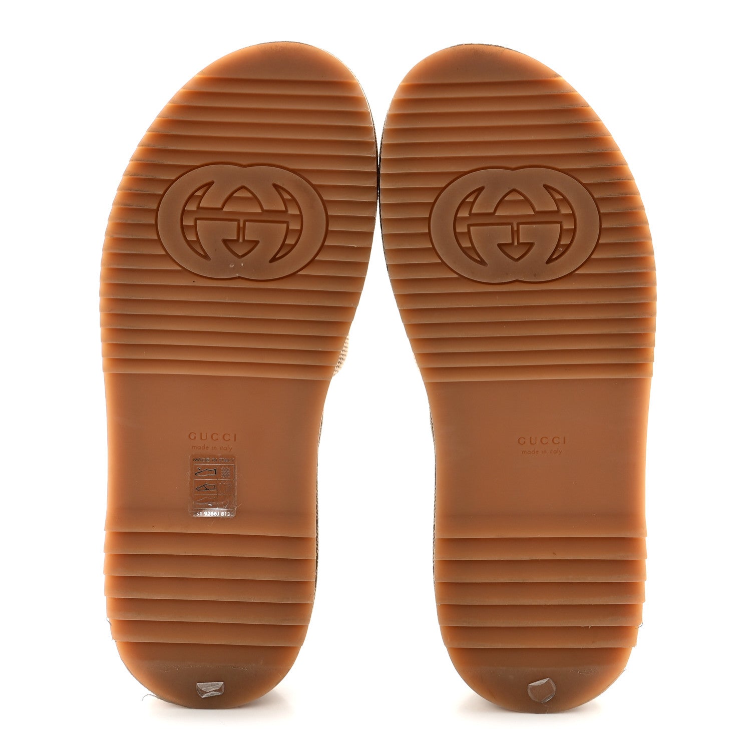 Gucci Monogram Maxi GG Angelina Platform 55mm Slide Sandals 40 Camel Ebony 6 of 10