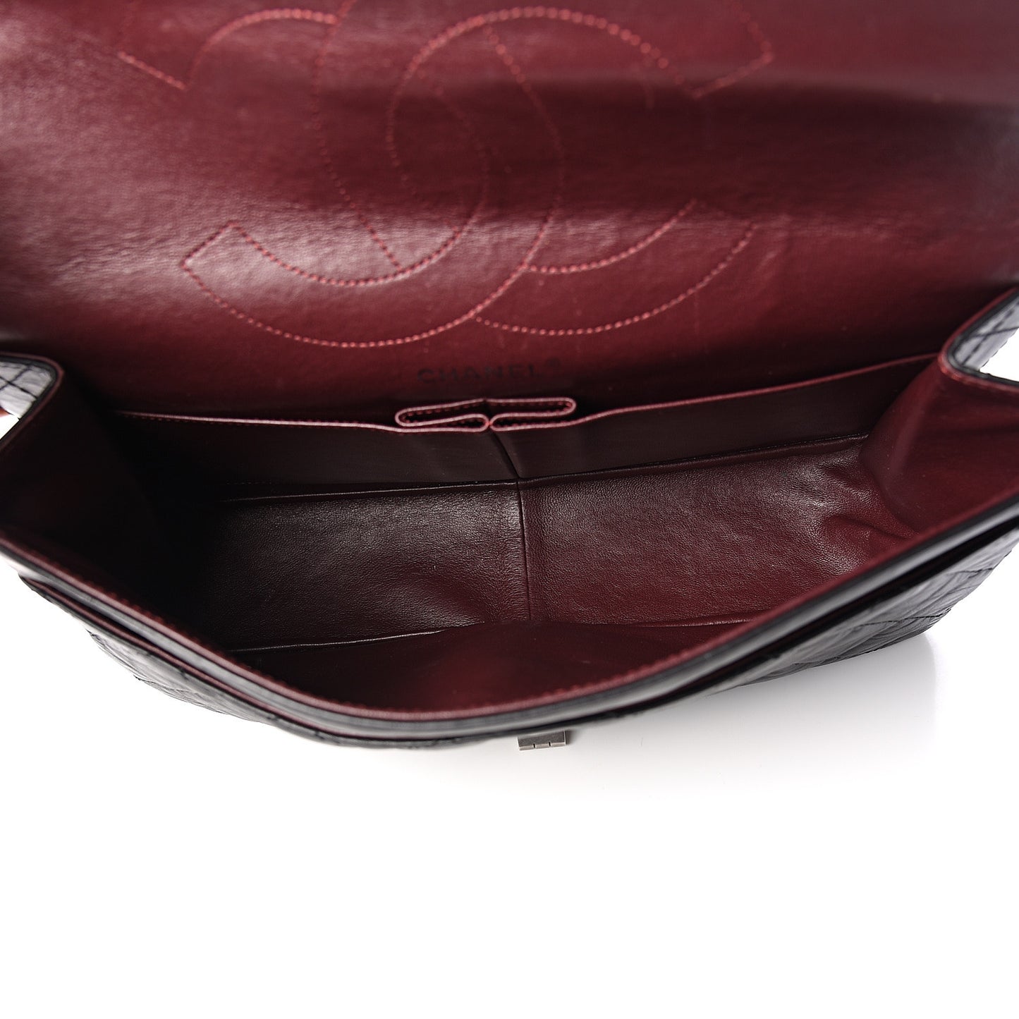 Aged Calfskin Quilted 2.55 Reissue 227 Flap Black