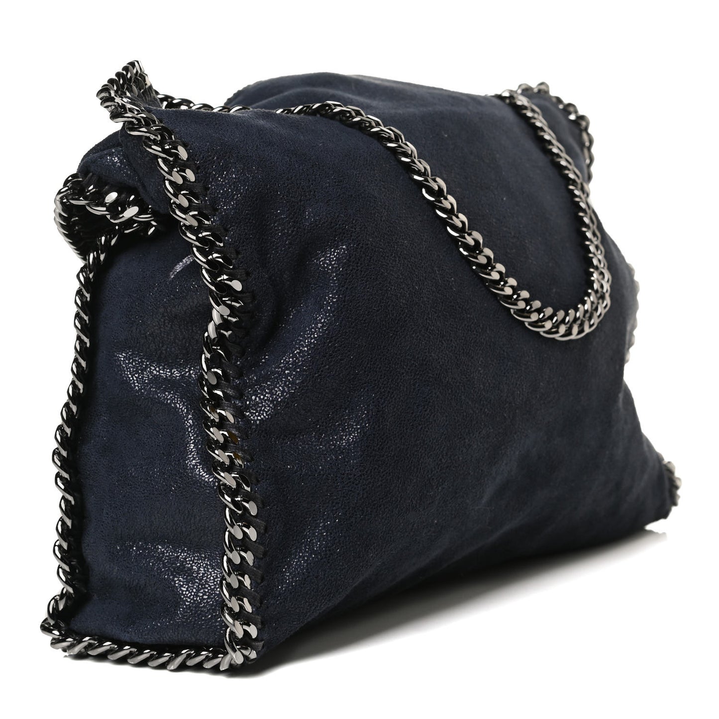 Metallic Shaggy Deer Small Falabella Tote Navy