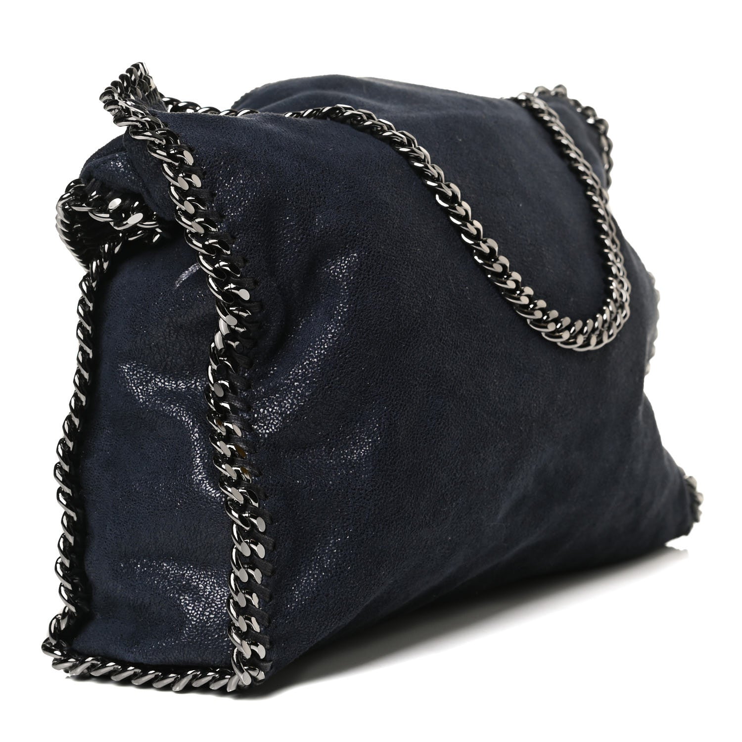 Stella McCartney Metallic Shaggy Deer Small Falabella Tote Navy 2 of 13