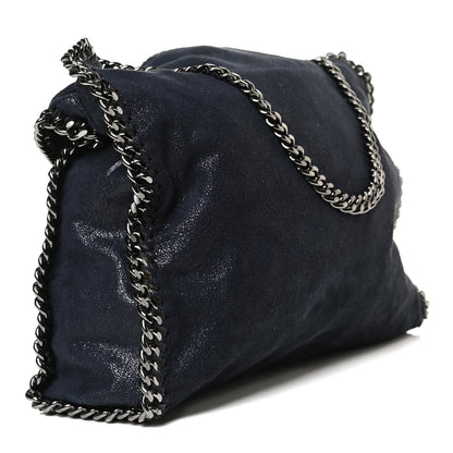 Stella McCartney Metallic Shaggy Deer Small Falabella Tote Navy 2 of 13