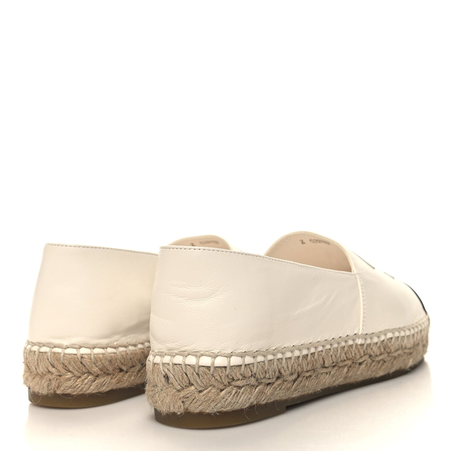 Lambskin CC Espadrilles 39 White Black