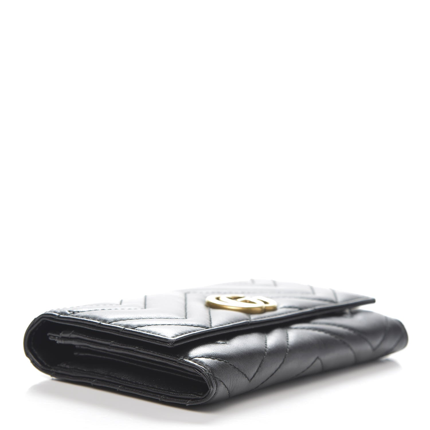 Gucci Calfskin Matelasse GG Marmont Continental Wallet Black 4 of 9