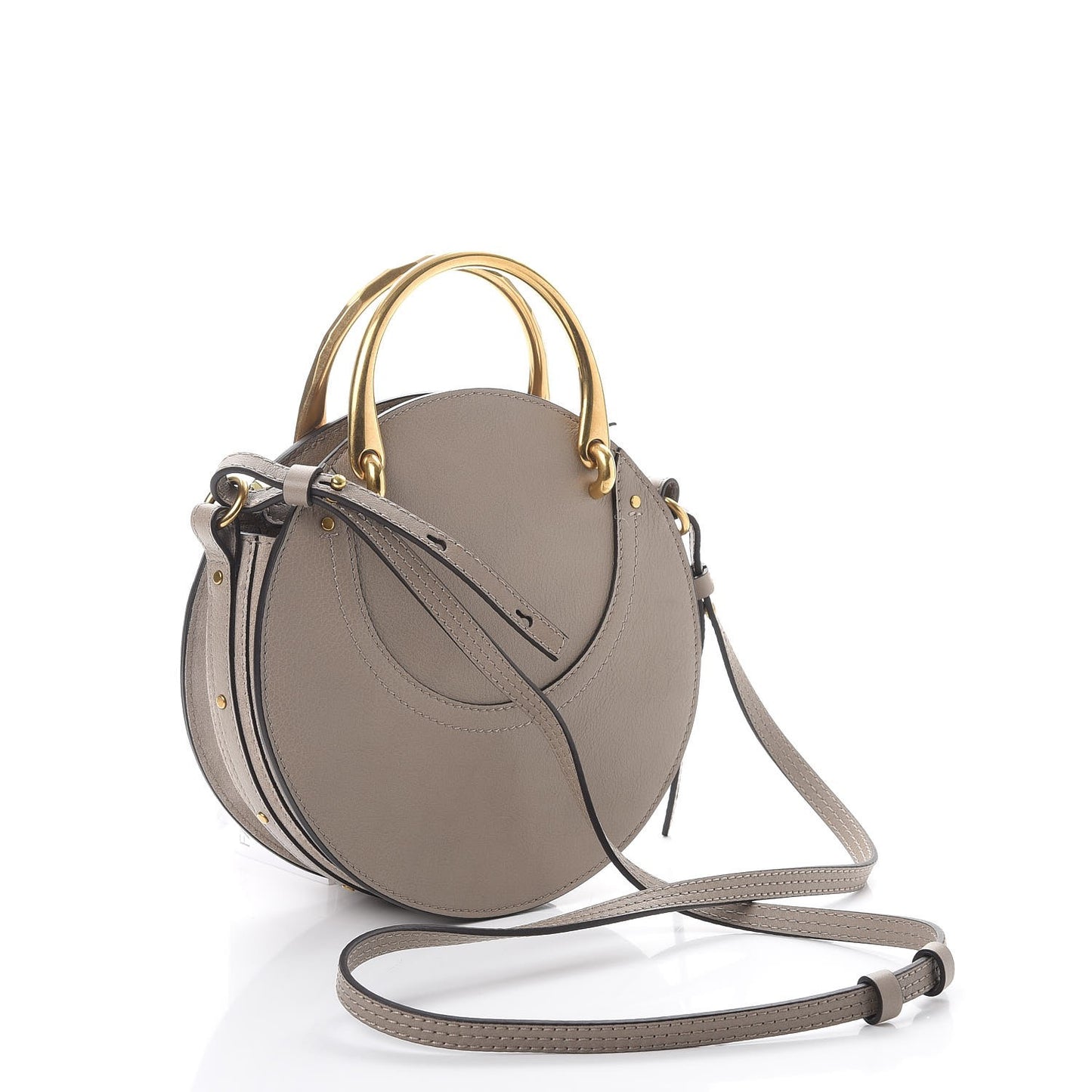 Smooth Calfskin Suede Patchwork Studded Small Pixie Bag Motty Grey