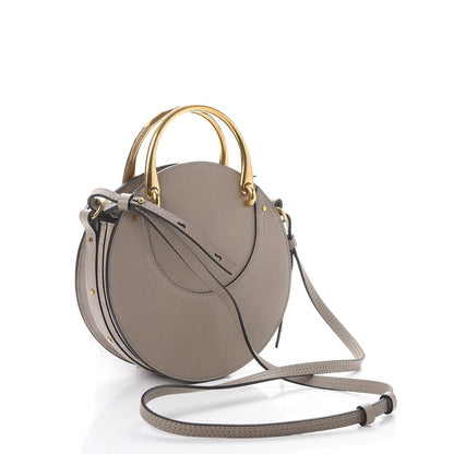 Chloe Smooth Calfskin Suede Patchwork Studded Small Pixie Bag Motty Grey 3 of 7