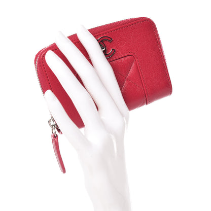 Chanel Sheepskin Quilted Mademoiselle Vintage Zip Coin Purse Pink 2 of 10