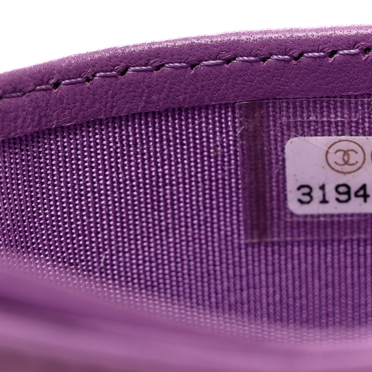 Chanel Lambskin Quilted Card Holder Purple 8 of 11