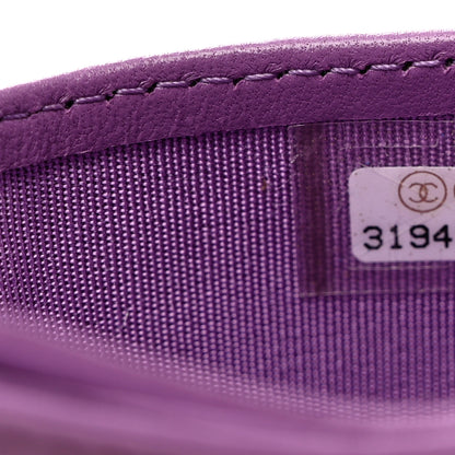 Chanel Lambskin Quilted Card Holder Purple 8 of 11