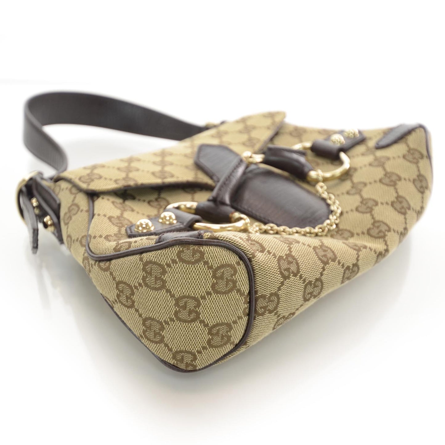 Monogram Horsebit Flap Bag Ebony