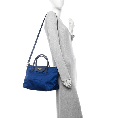 Prada Tessuto Nylon Saffiano Tote Bluette 2 of 9