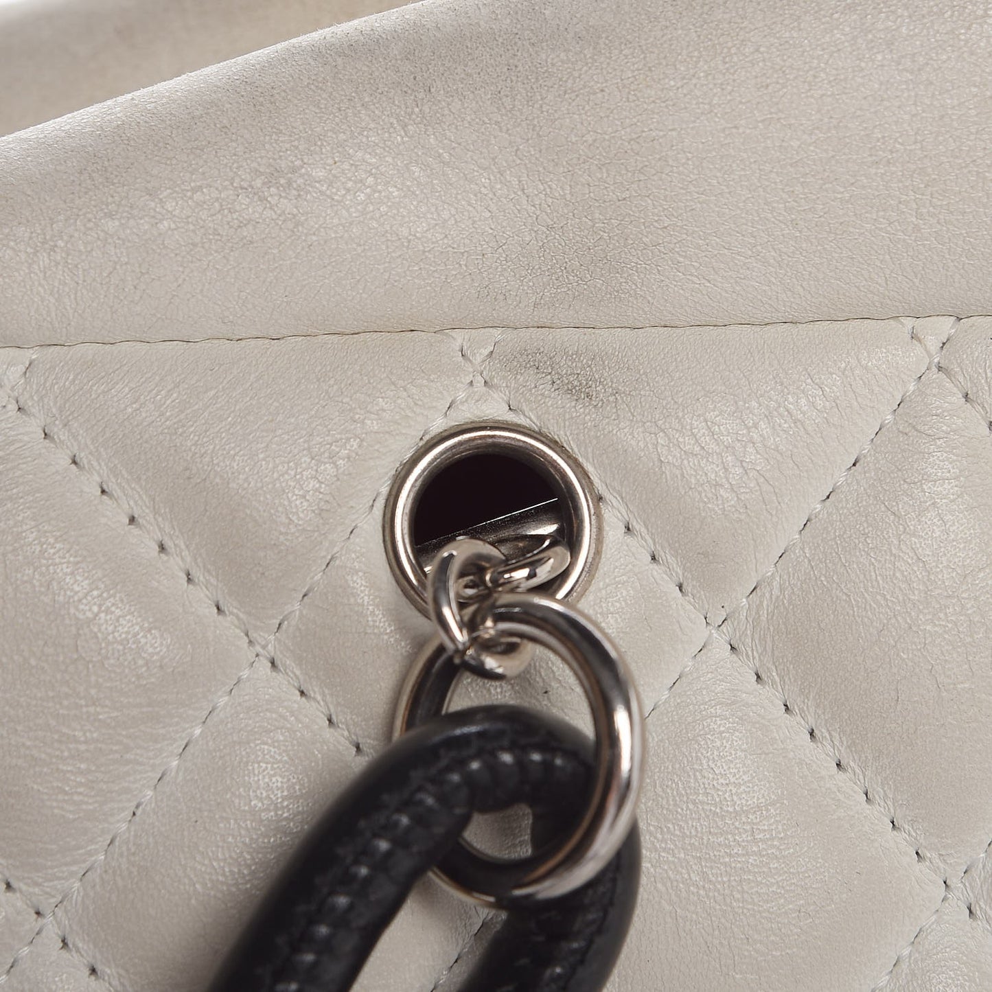 Calfskin Python Quilted Large Cambon Bowler White