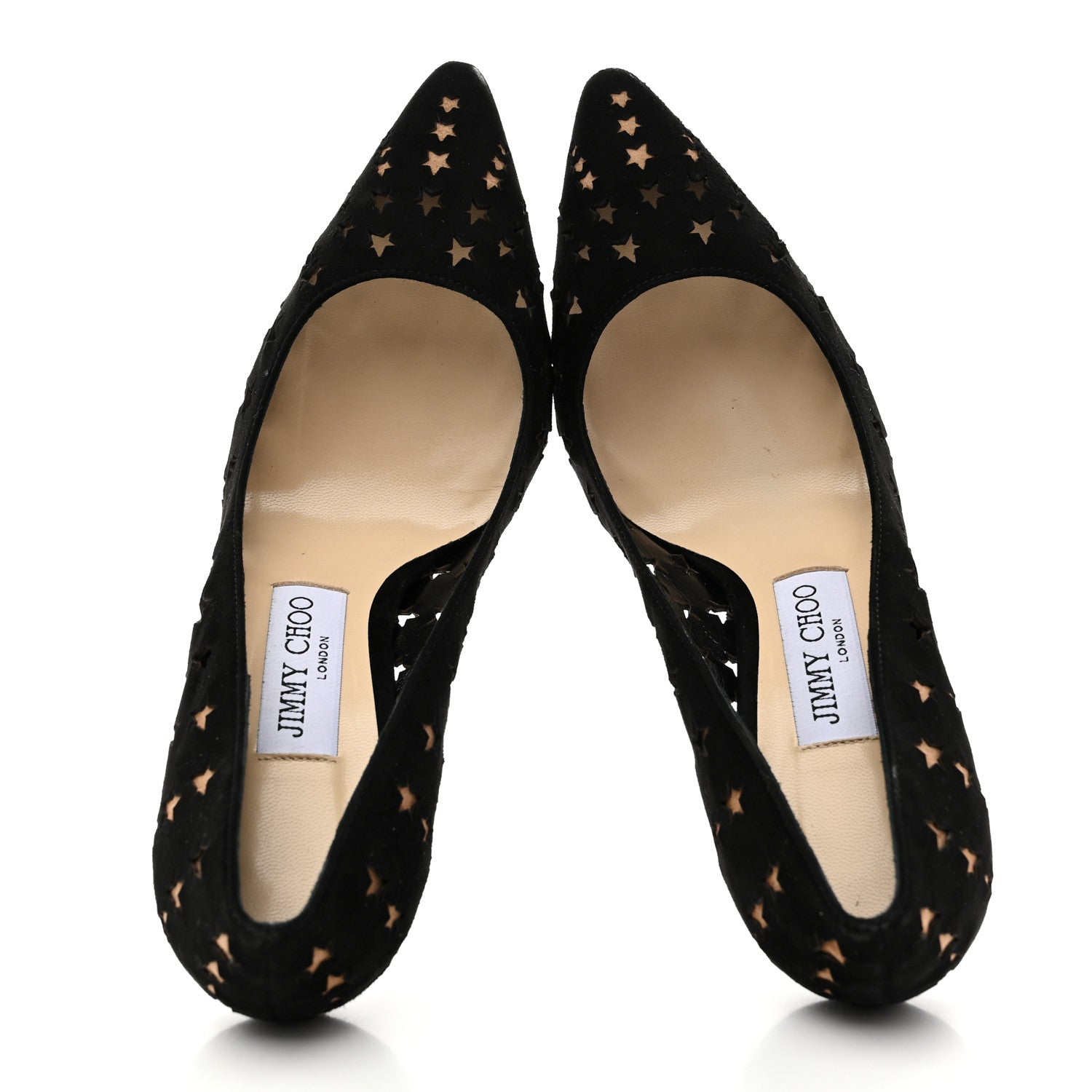 Jimmy Choo Suede Perforated Romy 100 Pumps 36 Black 1791696