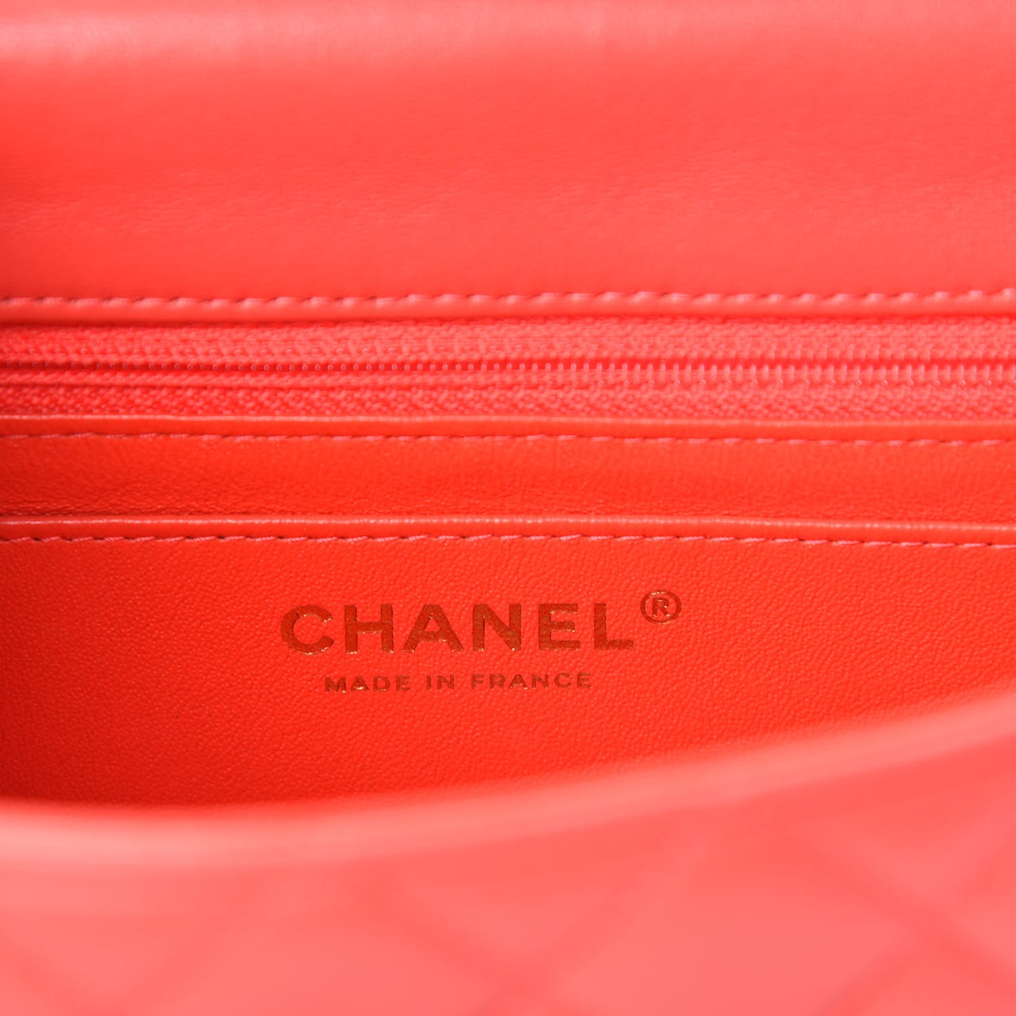 Lambskin Quilted Mini Rectangular Flap Red