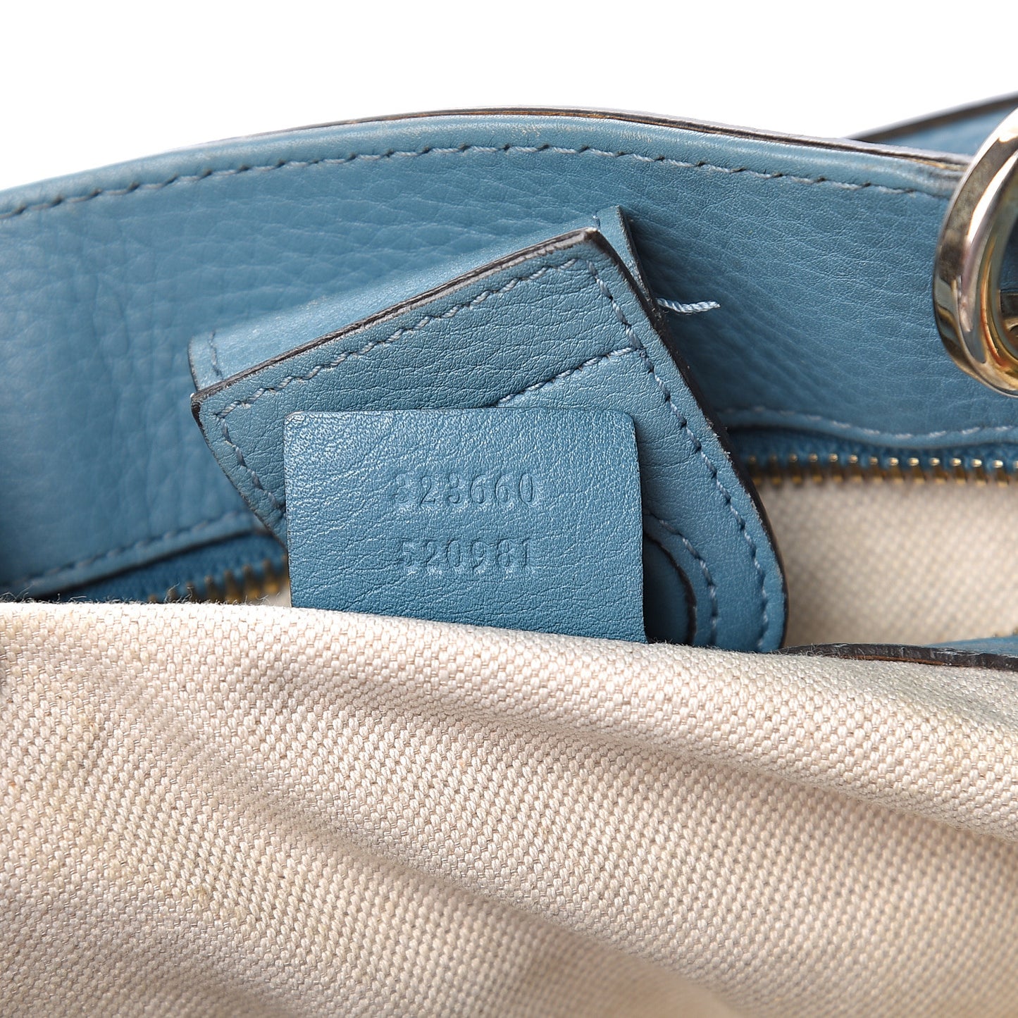 Pebbled Calfskin Medium Bamboo Shopper Tote Light Blue