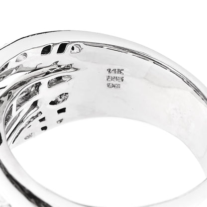 Parker & West by FASHIONPHILE 14K White Gold Diamond 1.16ctw Five Row Crossover Band Ring 56 7.5 5 of 5